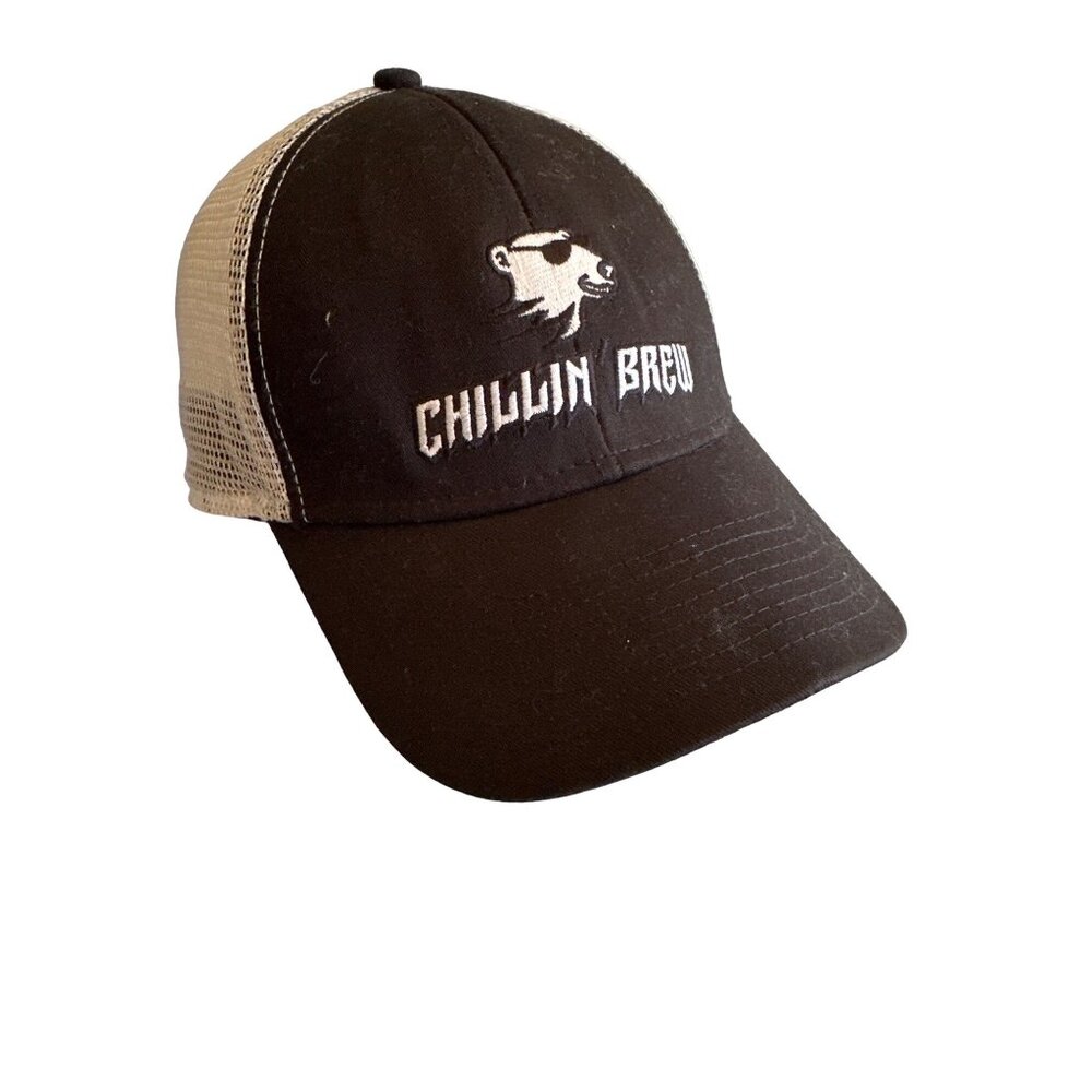 Chillin Brew Polar Bear Black Meshback Hat Cap Adjustable